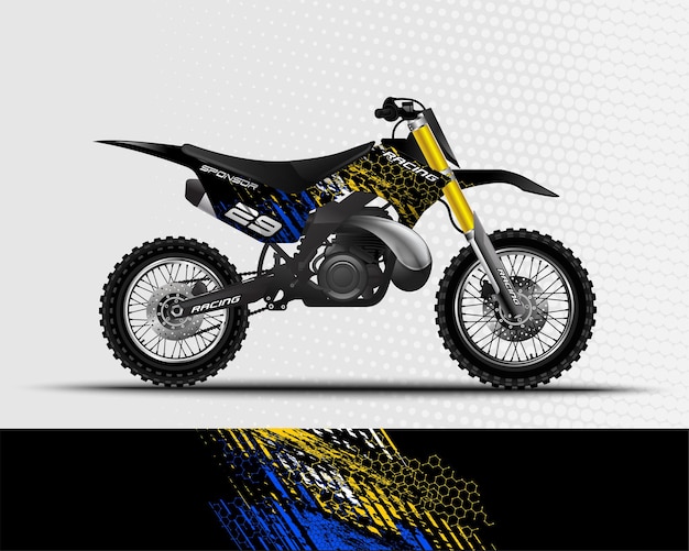 Disegno astratto di sfondo sportivo per moto da corsa motocross dirt bike