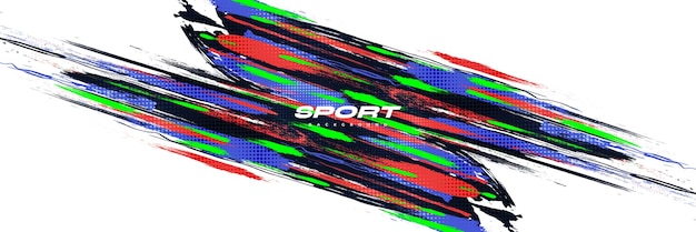 Sport Background with Colorful Brush Style