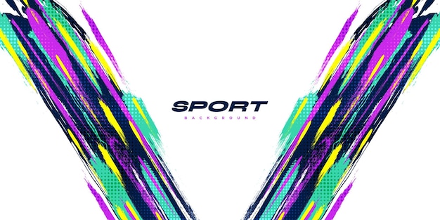 Sport Background with Colorful Brush Style