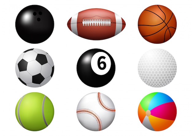 Vector sport ball icon set.