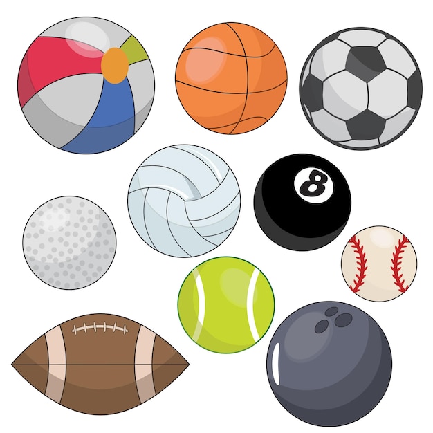 Sport ballen clipart set