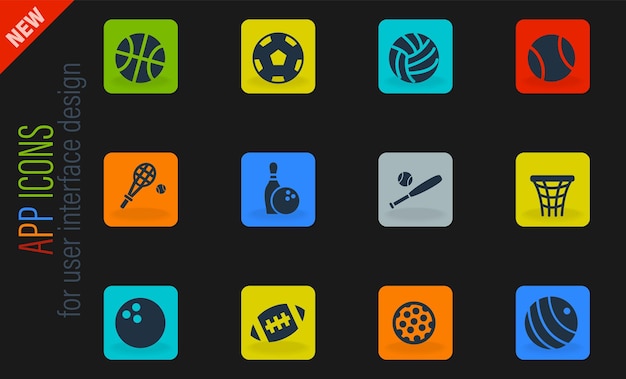 Vector sport balls icon set