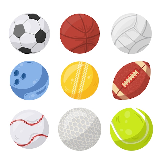 Sport balls illustrations set