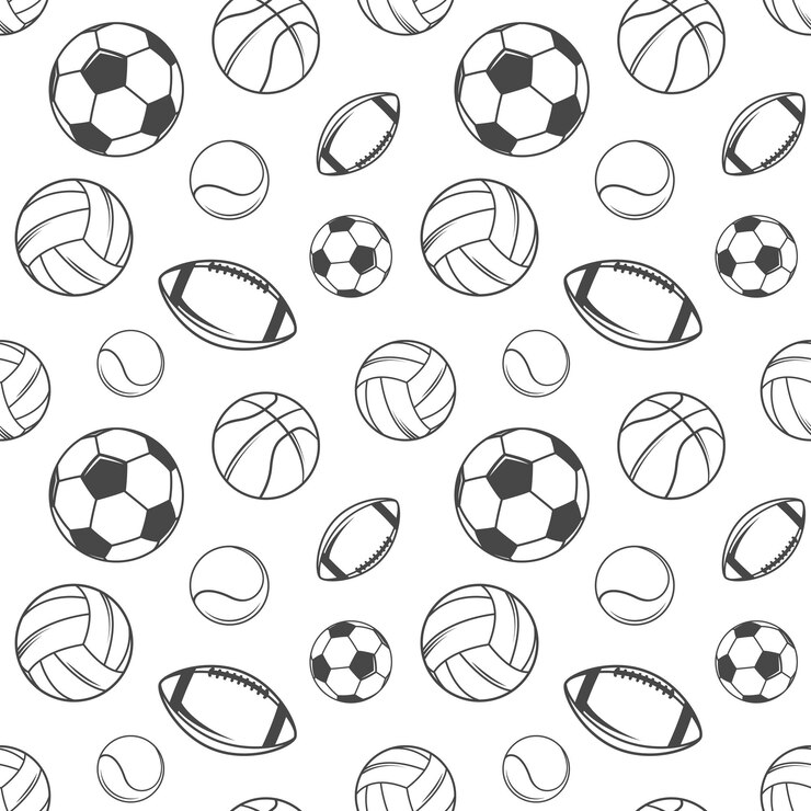 Vector sport balls seamless pattern