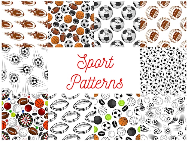 Sport balls seamless patterns