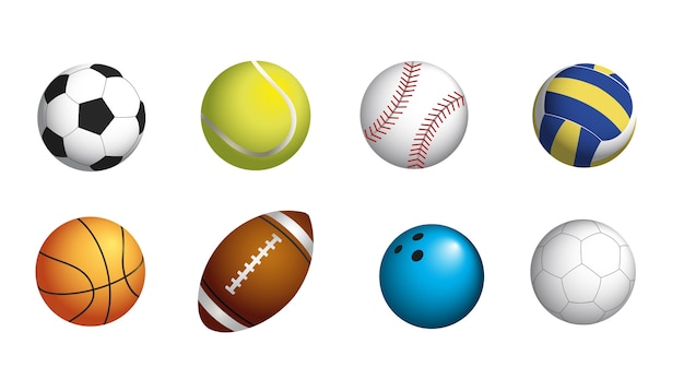 Vector sport balls set