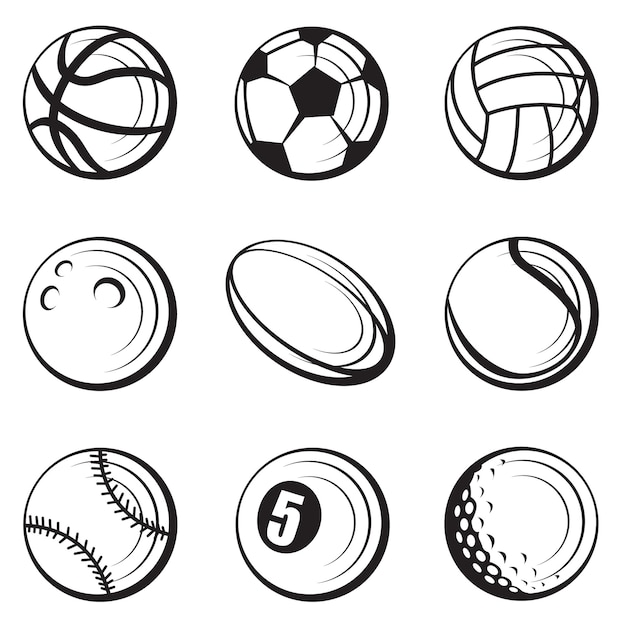 Vector sport balls set