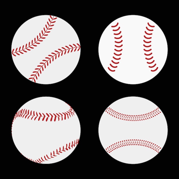 Sport balls vector set baseball