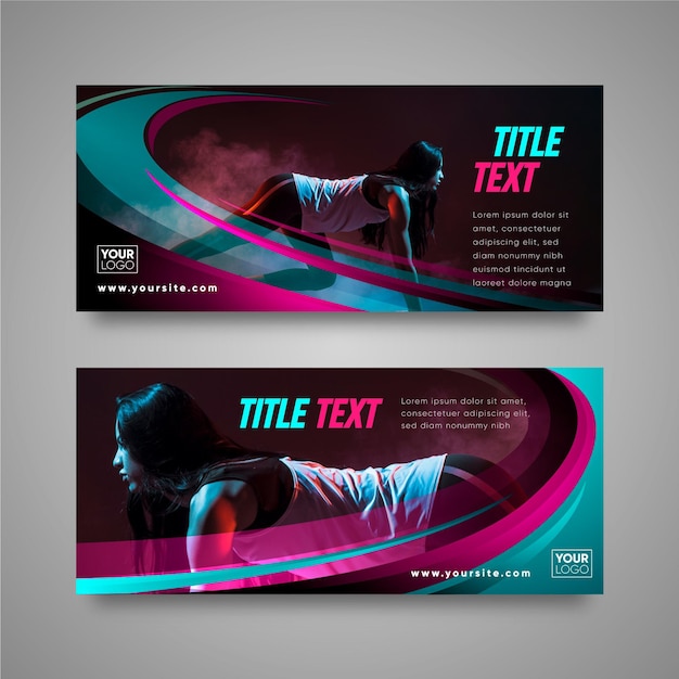 Vector sport banner design template