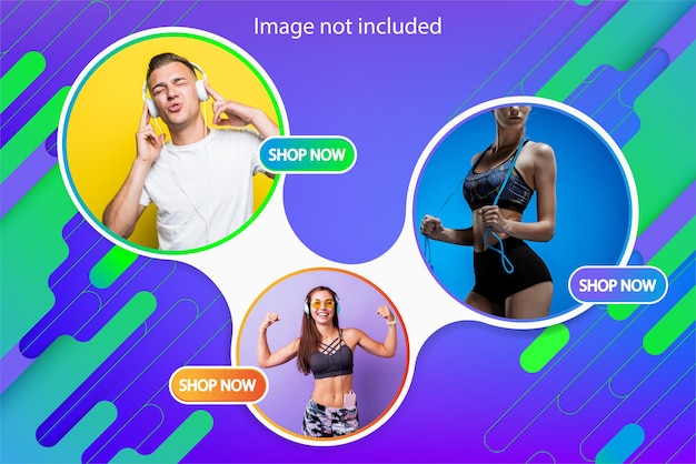 Sport banner design with circle connect