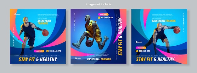 Sport banner social media pack template premium