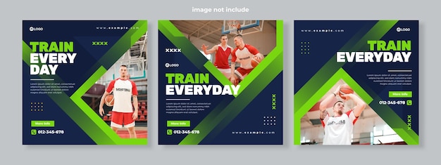 Sport banner social media pack template premium