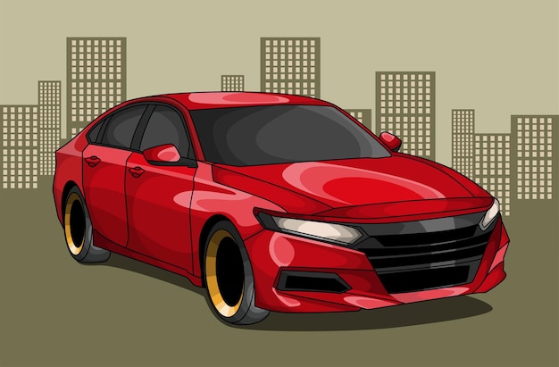 Sport car cartoon design illustration