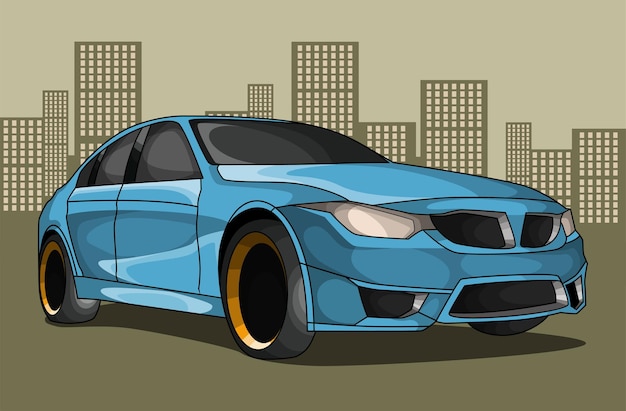 Sport car cartoon illustration