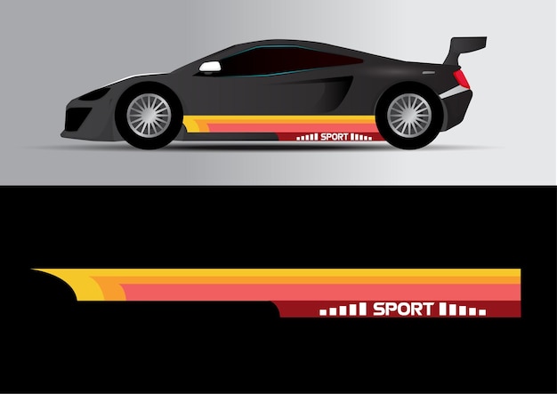 スポーツカーデカールストライプカーチューニングステッカースピードレーシングストライプ輸送用赤いマーキング52