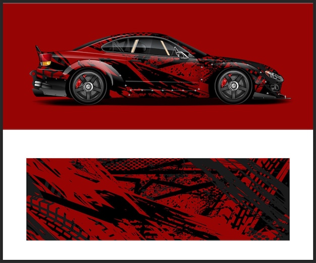 sport car decal wrap design vector graphic for your business ads