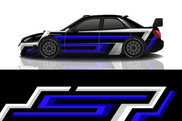 Sport car decal wrap design vector