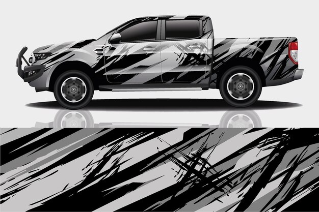 sport car decal wrap design vector