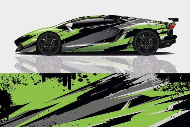 Sport car decal wrap design vector