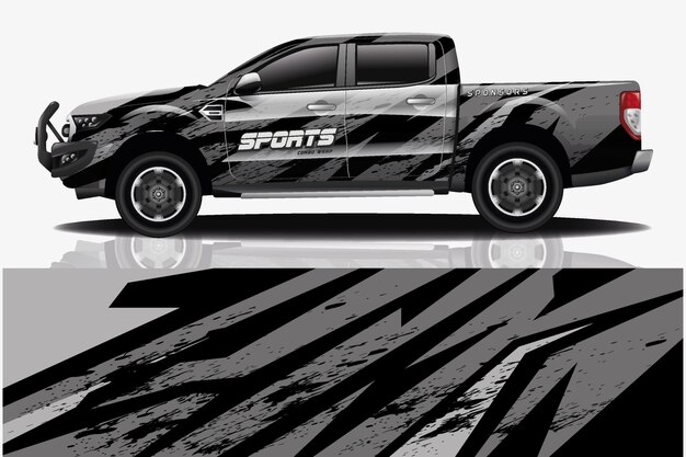 sport car decal wrap design vector