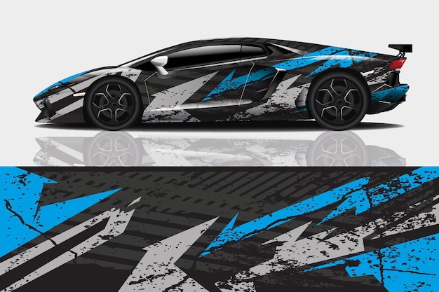 спортивный автомобиль наклейка обернуть дизайн вектор
