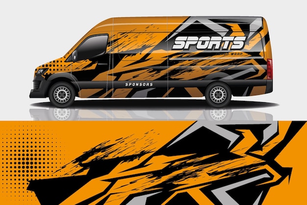 Sport car decal wrap design vector