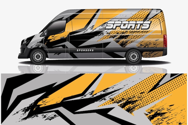 sport car decal wrap design vector