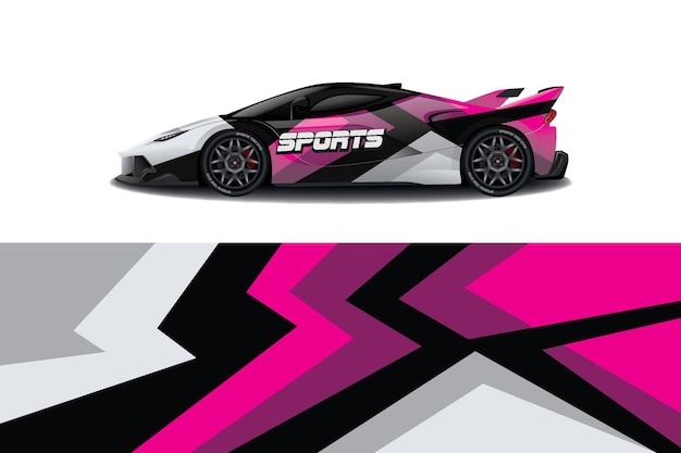 Sport car decal wrap design vector