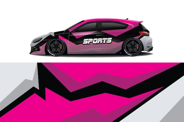 Sport car decal wrap design vector