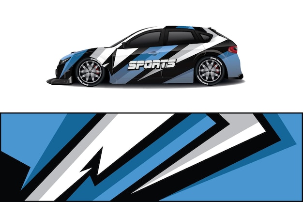 sport car decal wrap design vector