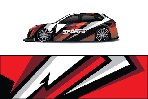 sport car decal wrap design vector