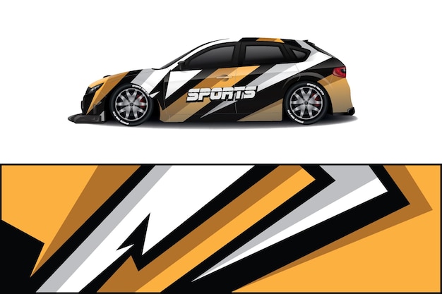 sport car decal wrap design vector