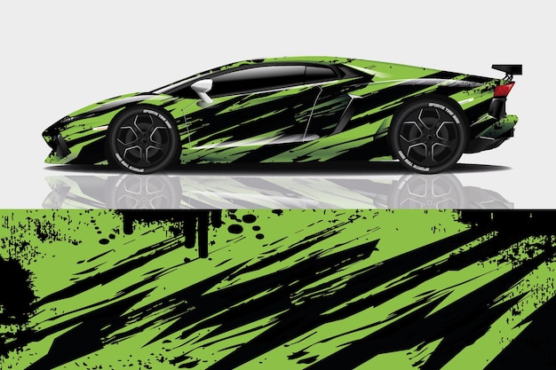 sport car decal wrap design vector