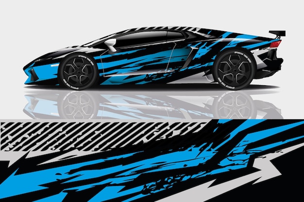 спортивный автомобиль наклейка обернуть дизайн вектор