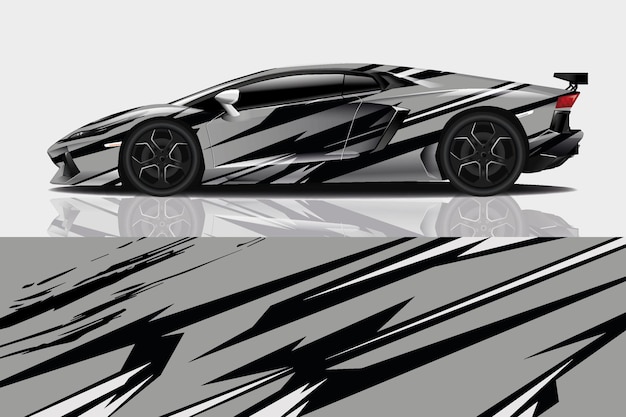 sport car decal wrap design vector