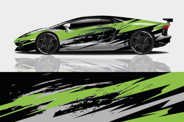 Sport car decal wrap design vector