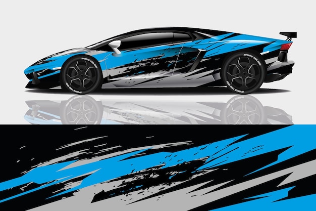 sport car decal wrap design vector