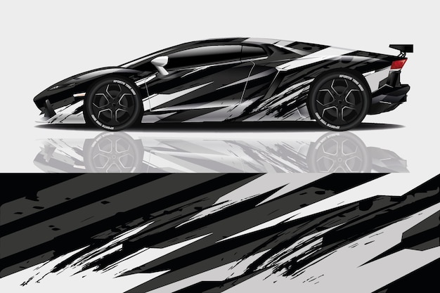 sport car decal wrap design vector