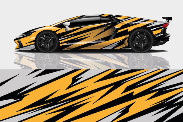 sport car decal wrap design vector