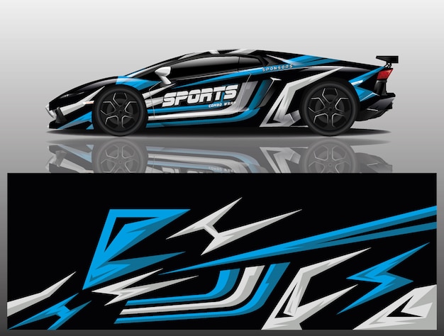 sport car decal wrap design vector