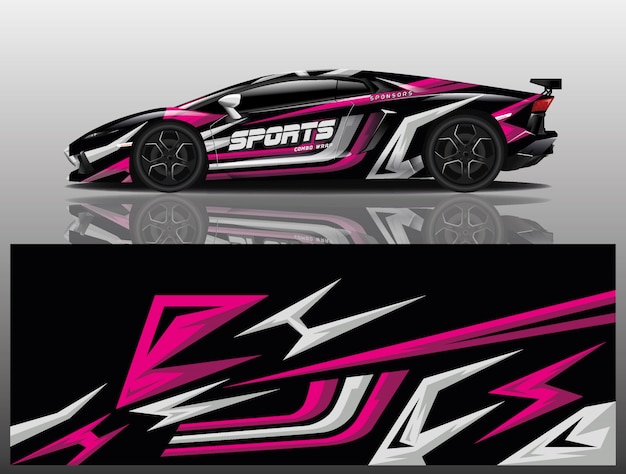 Sport car decal wrap design vector