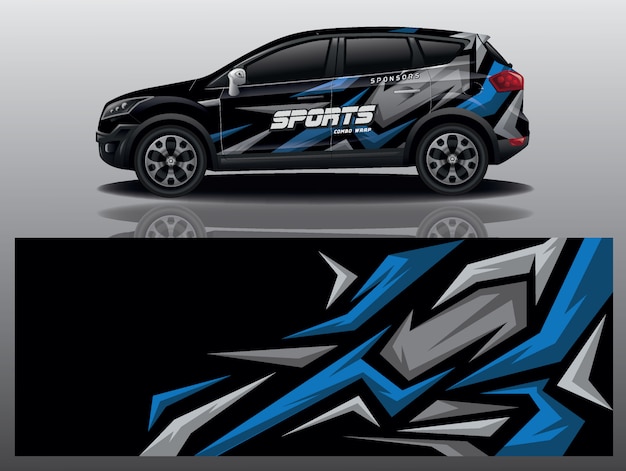 sport car decal wrap design vector