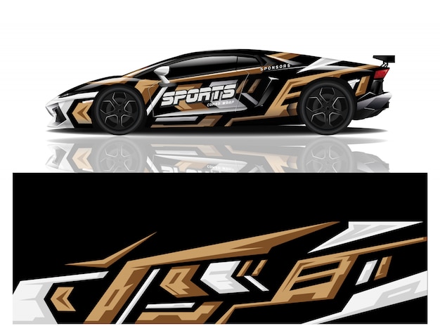 Sport car decal wrap design vector