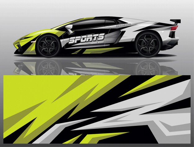 Vector sport car decal wrap design vector