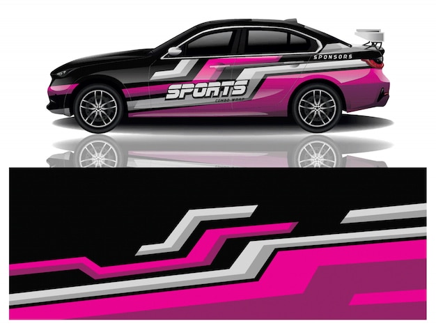 Sport car decal wrap design vector