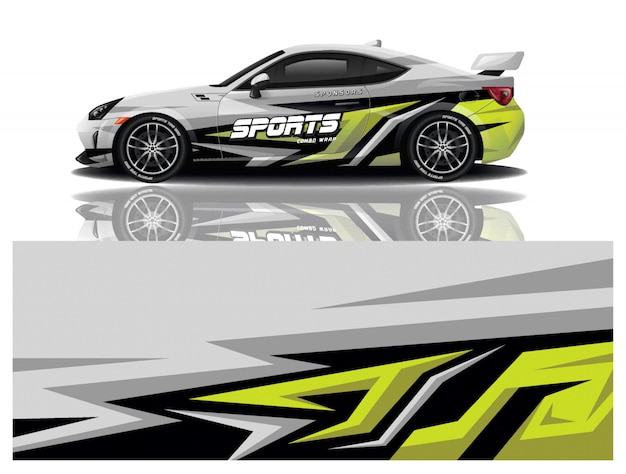 sport car decal wrap design vector