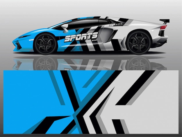 Sport car decal wrap design vector