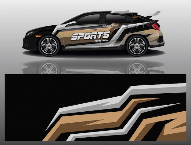 Vector sport car decal wrap design vector