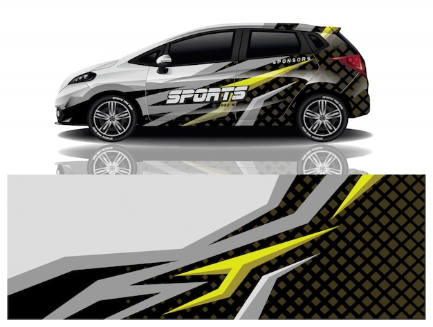 Sport car decal wrap design vector