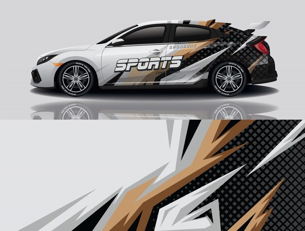 sport car decal wrap design vector